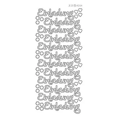 Produktbild von Konturensticker weiss "Einladung"
