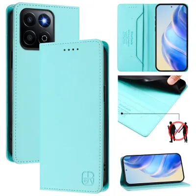 Produktbild von Lederhülle für Honor 400 Smart Hülle Flip Brieftasche Kartenfächern Ständer Schutzhülle Türkis