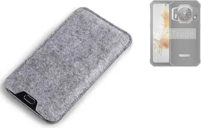 Produktbild von K-S-Trade Filz Handyhülle kompatibel mit Oukitel WP21 Schutzhülle Filztasche Filz Tasche Case Sleeve Handy Hülle Filzhülle grau