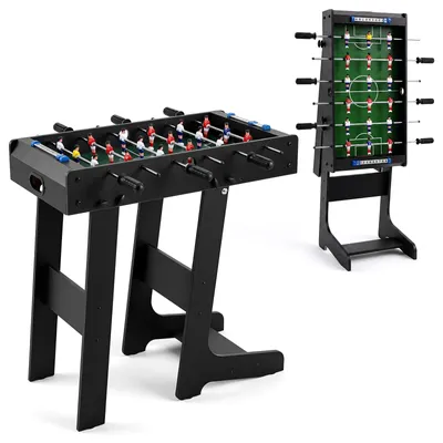 Produktbild von Kickertisch klappbar Tischfußballspiel inkl 2 Bälle 18 Kicker 6 Spielstangen und Punktezähler Tischkicker für Erwachsene und Kinder Tischfußball Schwarz