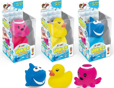 Image de CRAZE 30400 - INKEE Funnyz - Boule de bain avec animal aquatique en caoutchouc Lot de 3 Bombes de bain Bain