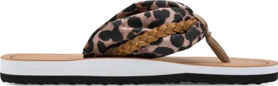 Produktbild von MARCO TOZZI Damen Pantolette Zehentrenner mit gemustertem Stoffband 2-27118-46, Größe:39 EU, Farbe:Braun
