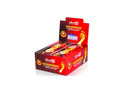 A display box of Thermopad Sohlenwärmer (foot warmers).