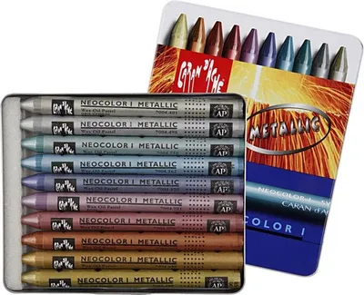 Immagine prodotto di CARAN D'ACHE 7004310 CARAN D'ACHE pastello a cera NEOCOLOR I metallizzato, confezione da 10 pz