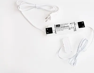 Produktbild von kalb | Flachnetzteil 15W, Kabel weiß, LED-Ministecksystem