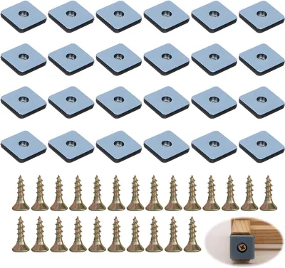 Produktbild von 24 Möbelgleiter Quadratisch zum Schrauben, 25x25mm für Stühle und Möbel