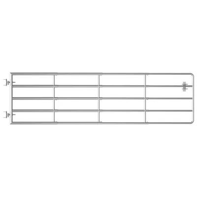 Immagine prodotto di vidaXL Cancello in vimini a 5 tubi in acciaio (115-300)×90 cm argento