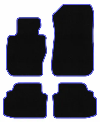 Produktbild von Fußmatten Velours Schwarz/Blau für BMW 3 E92 xDrive 2004-2011 Set 4-tlg