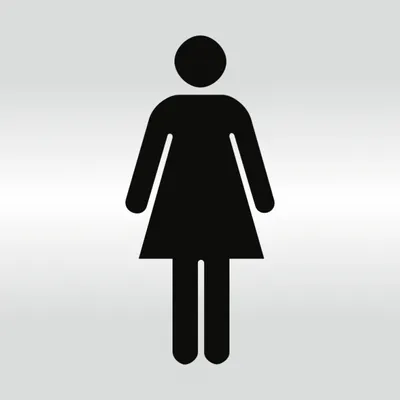 Produktbild von Dreifke® Schild - Piktogramm WC Damen, Alu silber eloxiert, 148x148 mm