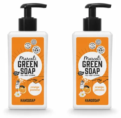 Obrázek produktu pro 2 kusy ručně vyráběného mýdla Marcel's Green Soap, vůně pomeranč a jasmín - 250 ml - výhodná balení