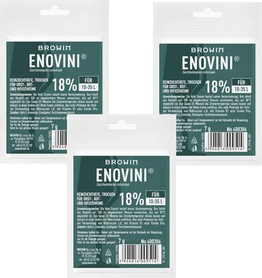 Produktbild von 3 x Trockenhefe ENOVINI Weinhefe 7g - 18% Reinhefe Reinzuchthefe Menge zur Wahl