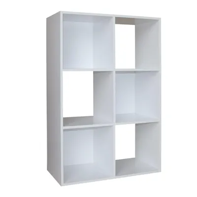 Produktbild von Standregal Weiß 6 Fächer 60 x 90 x 30 cm vielseitig als Regal oder Raumteiler