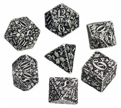 Produktbild von Forest 3D White & black Dice Set (7)