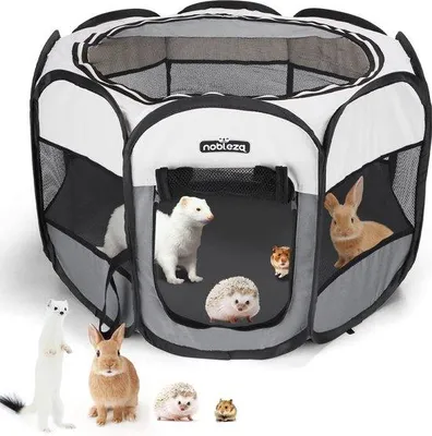 Image de Clôture pour animaux de compagnie Famanu - Pliable et transportable, idéale pour les petits animaux - 72 x 72 x 45 cm