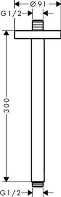 Produktbild von AXOR 26433000 Decken-Anschlussstück Axor DN15 300mm