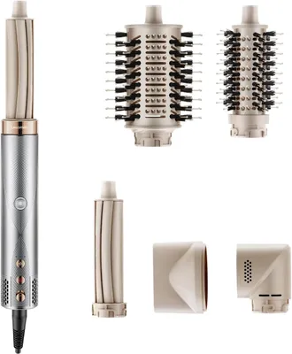 Productafbeelding van 5-in-1 luchtstyler met automatische krulspaar, krachtige ionen föhn, stijltang, föhnborstel, volumeborstel, snelle droging, Coanda-effect, geen hitte