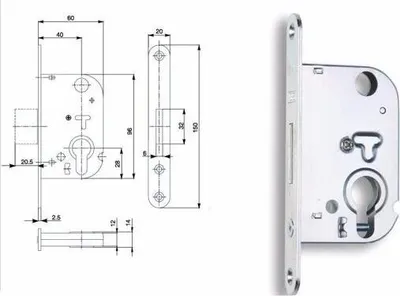 Obrázek produktu pro HOBES zámek zadlabací K132 Zn vložkový závorový 498411