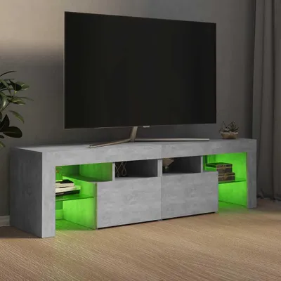 Produktbild von TV-Board "Plötzky" aus Spanplatte in Betongrau. Abmessungen (L/B/H) 140x35x40 cm