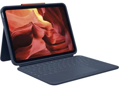 Produktbild von Keyboard & Trackpad Logitech Rugged Combo 4 Touch for iPad (10th Gen) Blue (DE) (920-011182)
