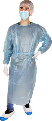 Produktbild von Medi-Inn® 10 "Medi-Inn®" Schutzkittel 139 cm x 139 cm blau | Faltschachtel (10 Stück)