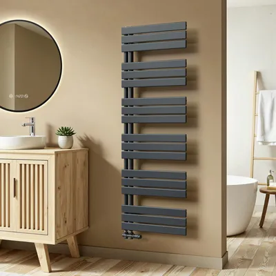 Produktbild von S'AFIELINA 1599x600mm Design Badheizkörper Handtuchheizkörper Flach Paneel Seitenanschlusss Heizkörper für Bad Handtuchtrockner Anthrazit 958 Watt