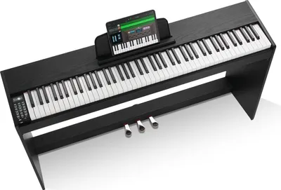 Immagine prodotto di SucceBuy pianoforte digitale pesato con 88 tasti completamente pesati. Si tratta di un pianoforte elettrico con doppia tastiera e altoparlanti, con un semplice supporto per la custodia