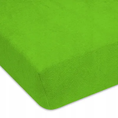 Produktbild von Designpremium Spannbettlaken Frottee Grün mit Gummizug 80x180 cm