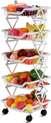Produktbild von Weißer Obst- und Gemüsebehälter mit Rädern