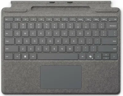 Obrázek produktu pro Microsoft Surface Pro Keyboard with pen storage, Touchpad, Microsoft, Surface Pro (11 Edition); Surface Pro 10; Surface Pro 9; Surface Pro 8, Platinová, Alkantara, Dokovací