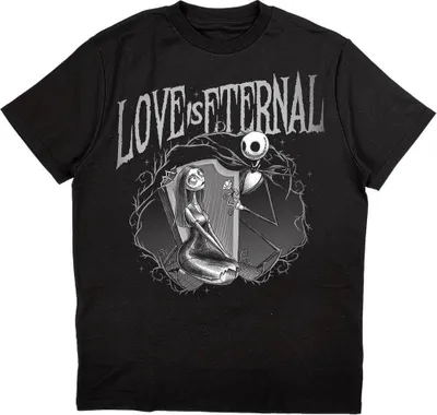 Immagine prodotto di Nightmare Before Christmas - Maglietta "Love Is Eternal" per uomo/donna Unisex RO4527 (M) (Nero)