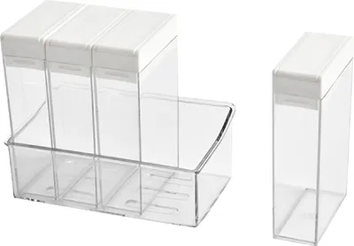 Obrázok produktu pre 4 ks korenie Box tesne uzavreté jasné soľ cukor korenie kontajner kuchynské korenie organizátor