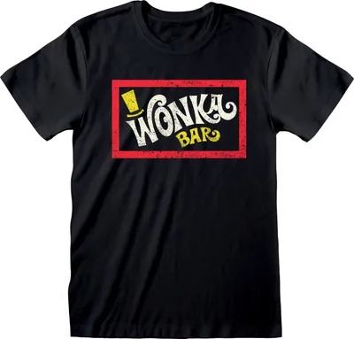 Productafbeelding van Uni T-shirt met korte mouwen, model Willy Wonka Wonka Bar, zwart - maat M