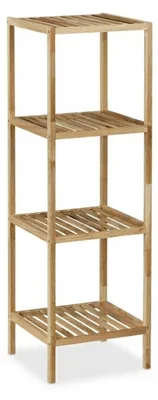 Produktbild von Relaxdays Badregal Walnuss, HBT 113x35,5x35,5 cm, 4 Ablagen, quadratisch, Standregal Küche, Badezimmer Regal Holz, natur