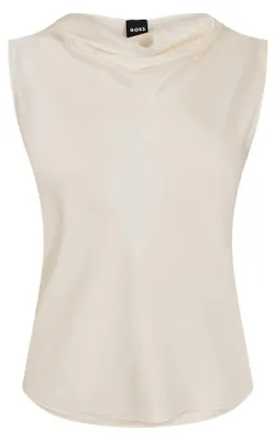 Image de Boss - Chemisier pour femme, encolure en cascade, motif coquillage, sans manches GT16731 (40 DE) (Blanc)