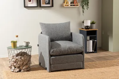 Produktbild von Hanah Home, Saga Single - Light Grey, Schlafsofa, Hellgrau, 100 % METALL, 68 x 70 x 66 cm