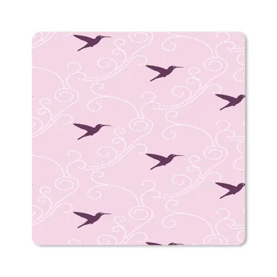 Produktbild von MuchoWow® Mauspad Mousepad Vogel - Muster - Rosa 30x30 cm - Mousepads - Maus Mat - Pad - Mausunterlage - Gaming