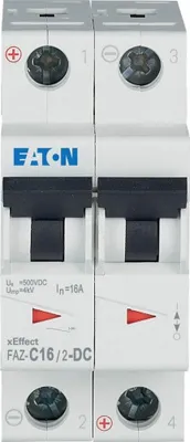 Image de Disjoncteur 2P C 16A 15kA DC FAZ C16/2-DC 279140