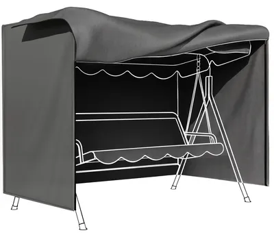 Productafbeelding van Hoes voor tuinschommel, beschermhoes voor Hollywood-schommel, waterdichte hoes, 205 x 124 x 164 cm, donkergrijs