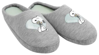 Produktbild von The Peanuts Hausschuhe für Damen Snoopy - Herz  Puschen Slipper Pantoffeln Grau 41-42