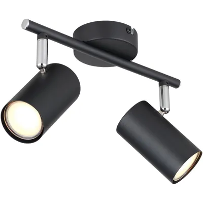 Produktbild von GLOBO 57914-2, Schwarz, Chrom, Metall, IP20, I, GU10, LED