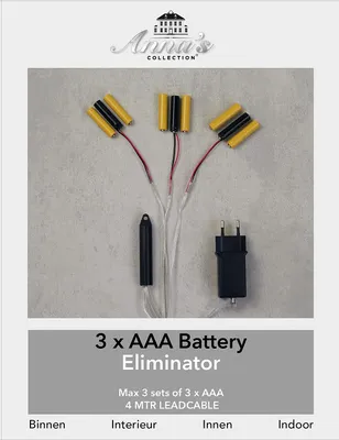 Productafbeelding van 3AAA-batterijvervanger 3 aansluitingen, geen 3AAA batterijen meer nodig! Transformator Adapter Indoor CoenBakker