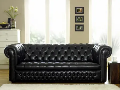 Productafbeelding van Chesterfield bank, 3+1 zitsplaatsen, gestoffeerde designbank, bankstellen, hoekbank, model 10