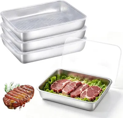 Productafbeelding van Snijdozen - koelkastorganizer - set van 4 - met transparant deksel