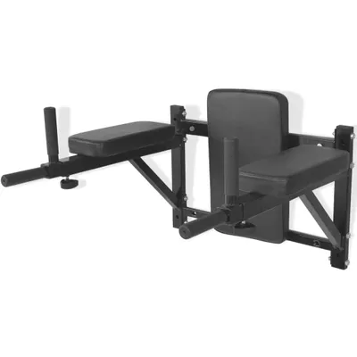Zdjęcie produktu dla vidaXL Fitness stacja do dipów do montażu na ścianie czarna