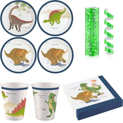 Produktbild von Dinosaurier Partyset Kindergeburtstag Party Deko Einweggeschirr