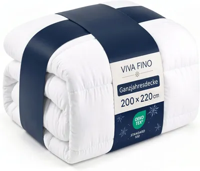 Immagine prodotto di Copertura per letto, 200 x 220 cm, in microfibra, adatta per tutte le stagioni, colore bianco, per camera da letto