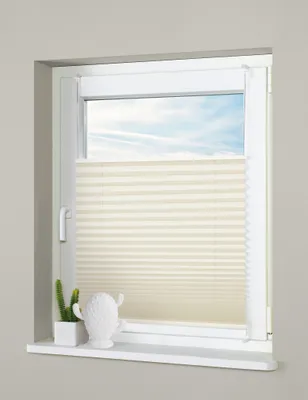 Produktbild von Deco4Me Premium Plissee ohne Bohren - Creme, 70 x 130 cm