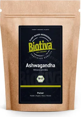 Image de Biotiva poudre d'ashwagandha 100g issue de l'agriculture biologique