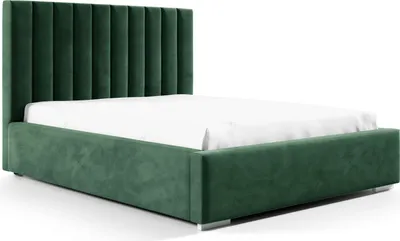 Produktbild von Stauraumbett Filippa 200x220 – Bett mit Bettkasten, hohes Kopfteil (125 cm), Metallrahmen & Samtbezug, Piano 26 Flaschengrün