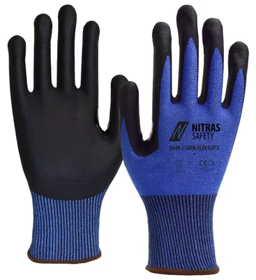 Produktbild von NITRAS Schnittschutzhandschuh Skin Flex 6640 CUT 5 - VPE 100 Paar - verstärkte Daumenbeugen, hoher Schnittschutz Größe:7
